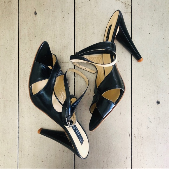 Kenneth Cole Black Strappy Heels Size 7.5 - Picture 3 of 6